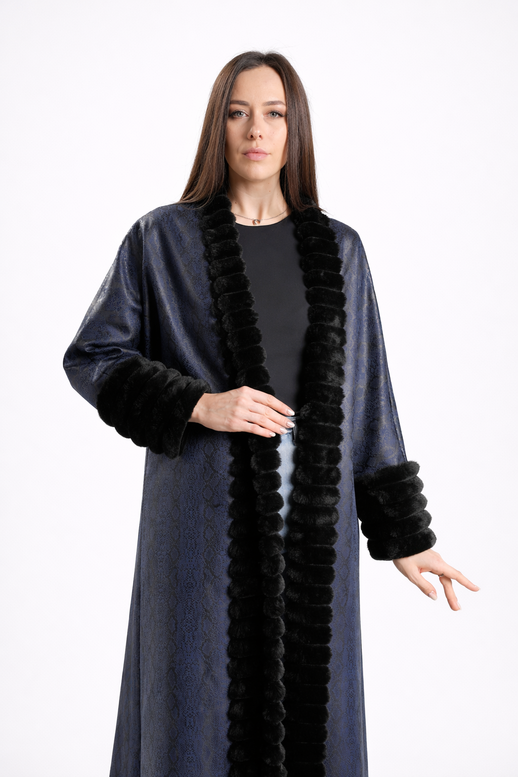 Navy Blue with Black Fur